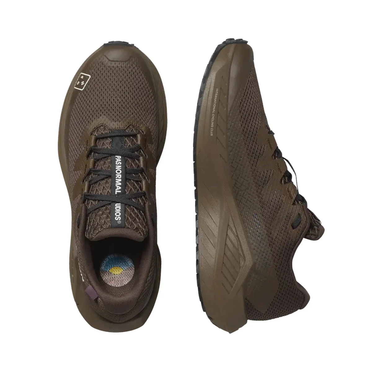 PAS NORMAL STUDIOS x SALOMON DRX DEFY Gravel Balance Trail Shoes - Earth Brown/Wren/Dark Navy - Image 3