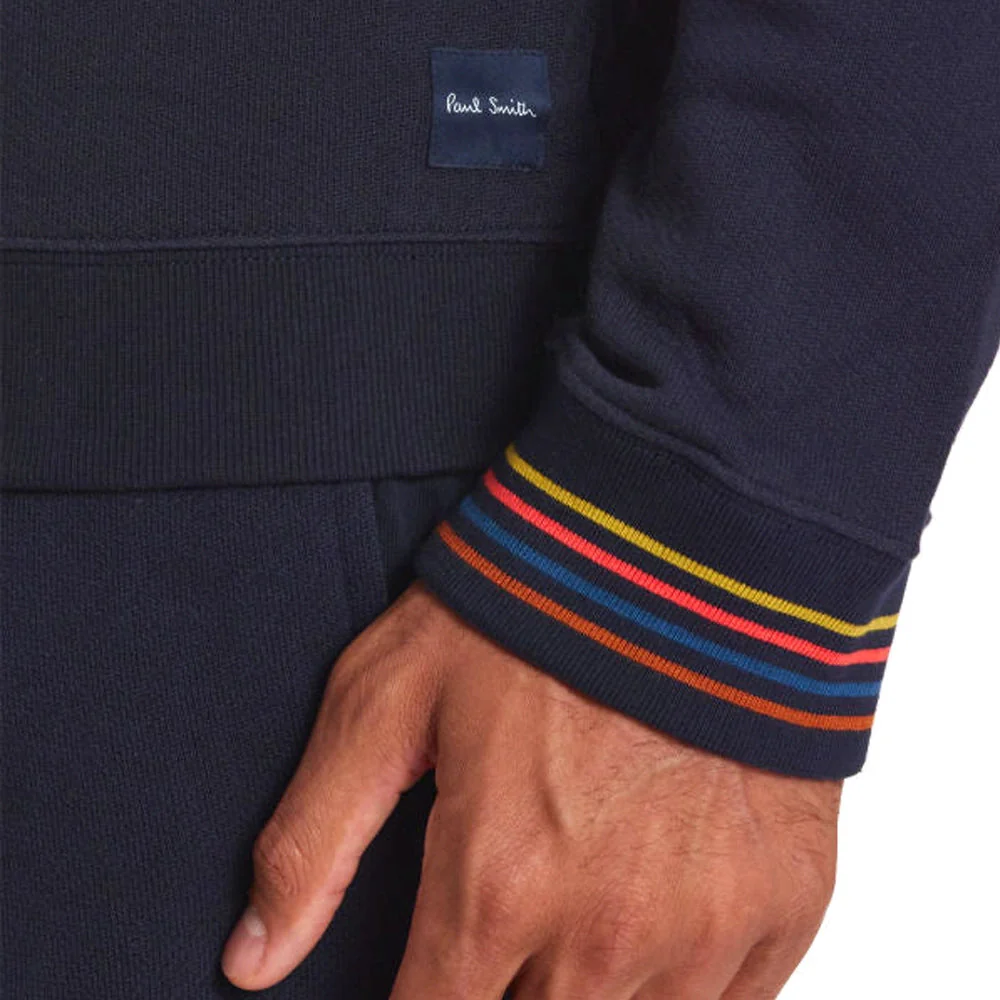 PAUL SMITH Artist Stripe Cuff LS Top - Navy - Image 3