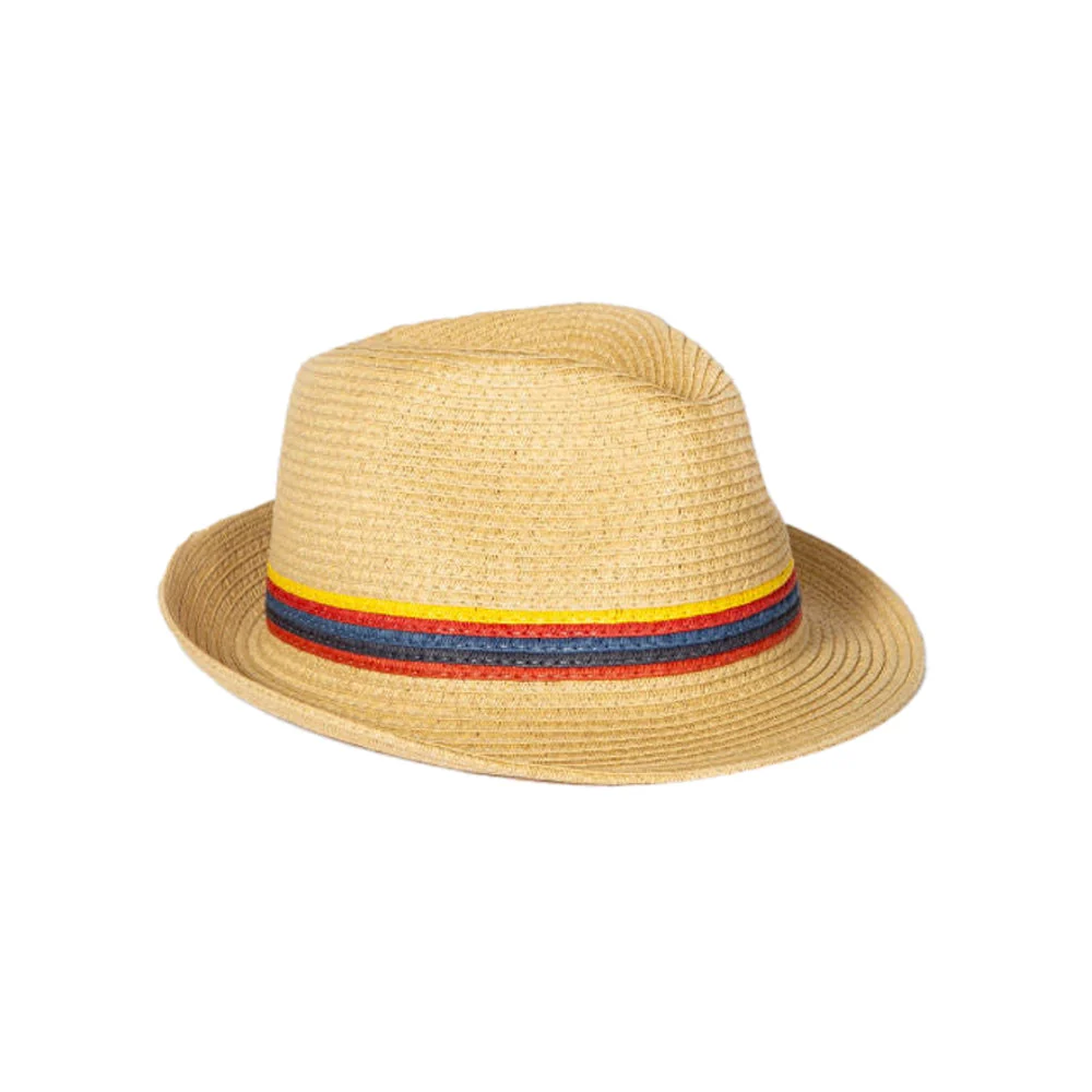 PAUL SMITH Artist Stripe Raffia Trilby Hat - Sand - Image 2