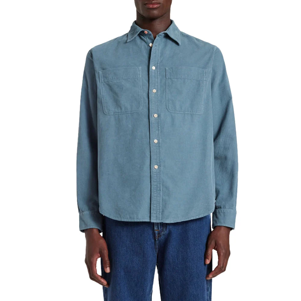 PAUL SMITH Corduroy Patch Pocket Shirt - Light Blue - Image 2