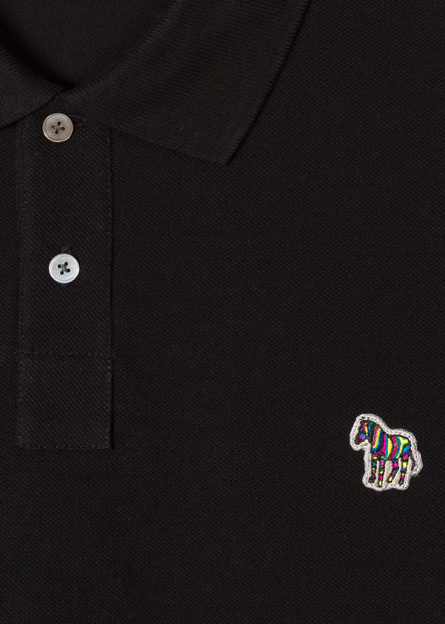 PAUL SMITH Polo Shirt Reg Fit SS Zebra - Black - Image 2