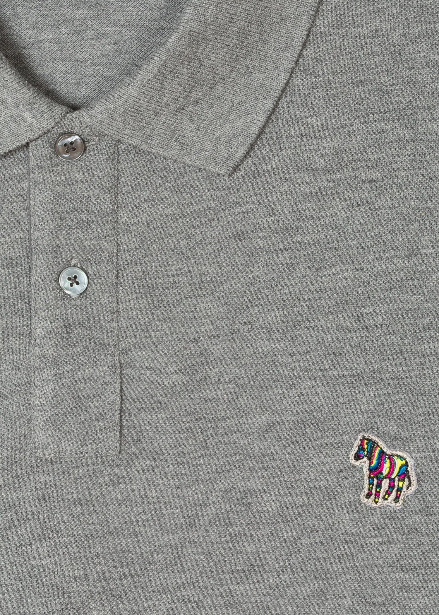 PAUL SMITH Polo Shirt Reg Fit SS Zebra - Grey Marl - Image 2