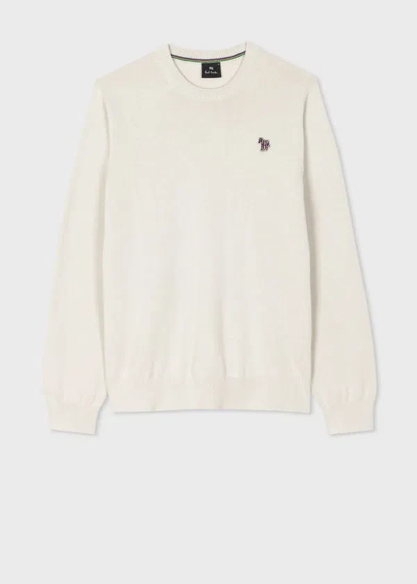 PAUL SMITH Sweater Crew Neck Zebra - Stone - Image 5