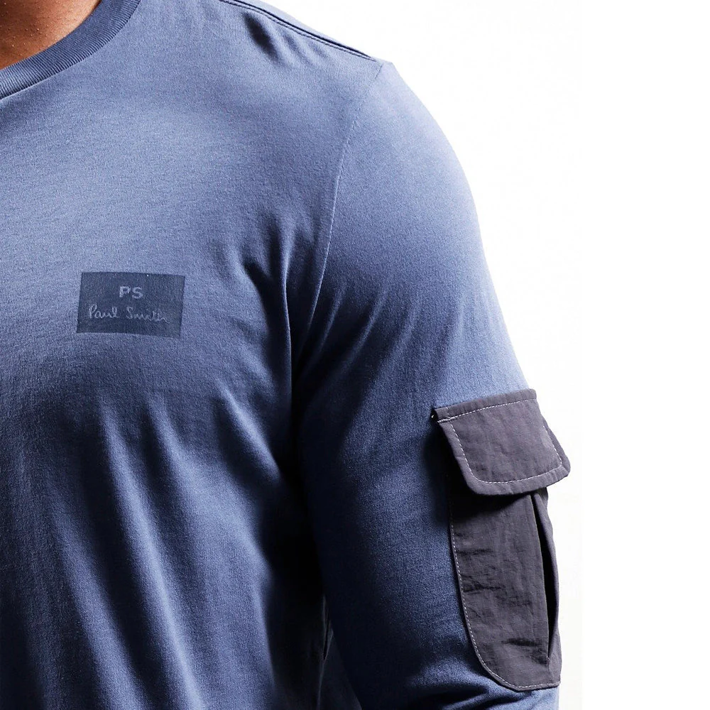 PAUL SMITH Tshirt LS Reg Fit Pocket - Blue - Image 2