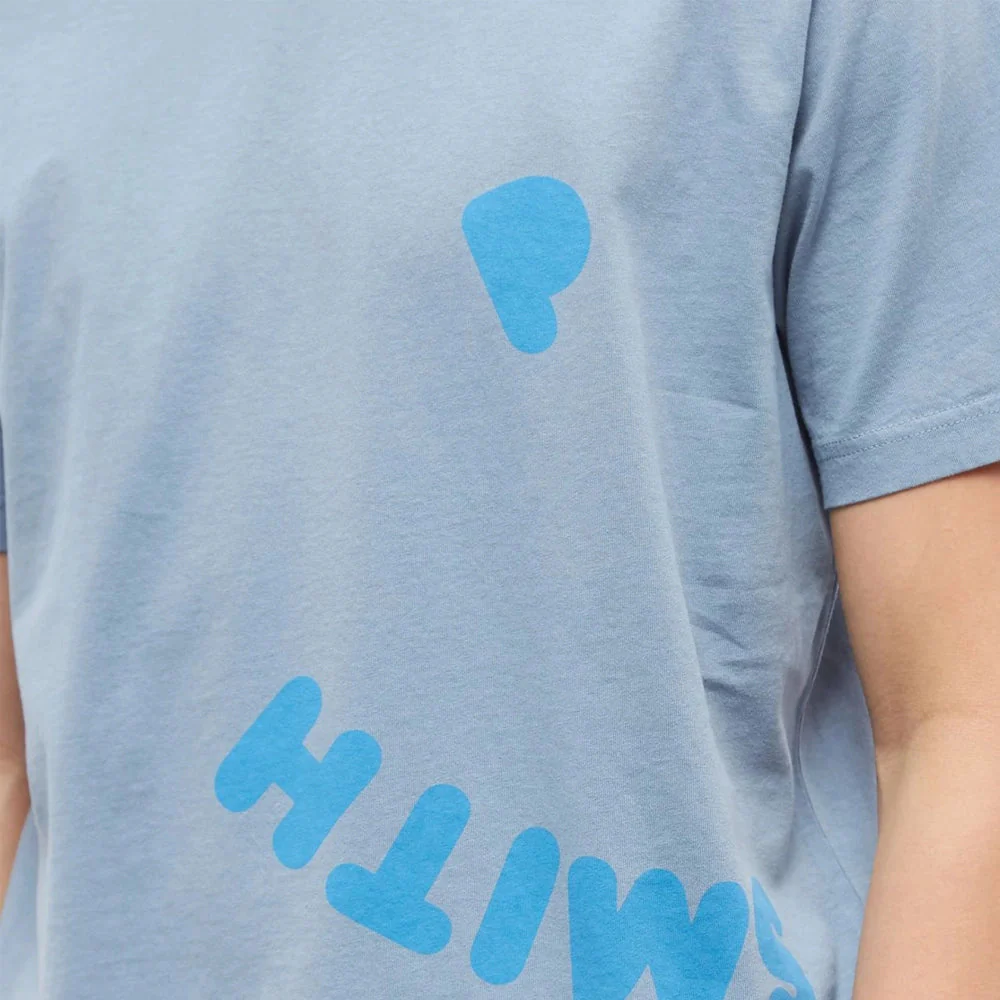 PAUL SMITH Tshirt SS Happy Print - Greyish Blue - Image 3