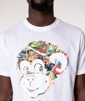 PAUL SMITH Tshirt Reg Fit SS Monkey Comic - White - Image 4