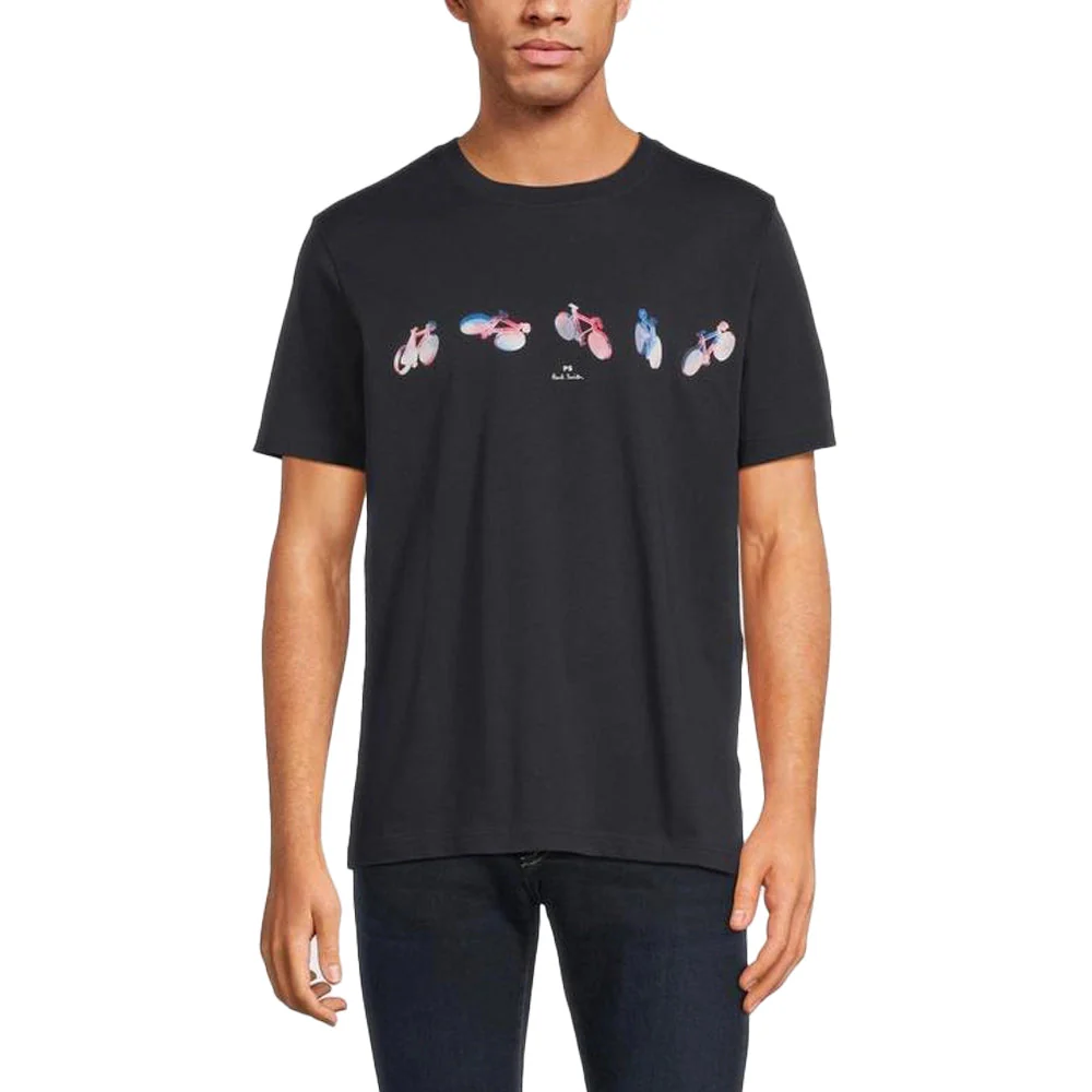 PAUL SMITH Tshirt SS Reg Fit Bikes - Very Dark Navy - Image 2