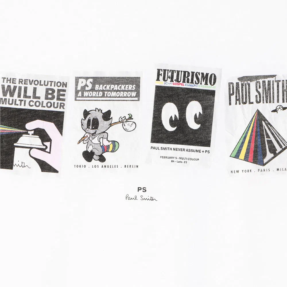 PAUL SMITH Tshirt SS Reg Fit Futurismo - White - Image 2