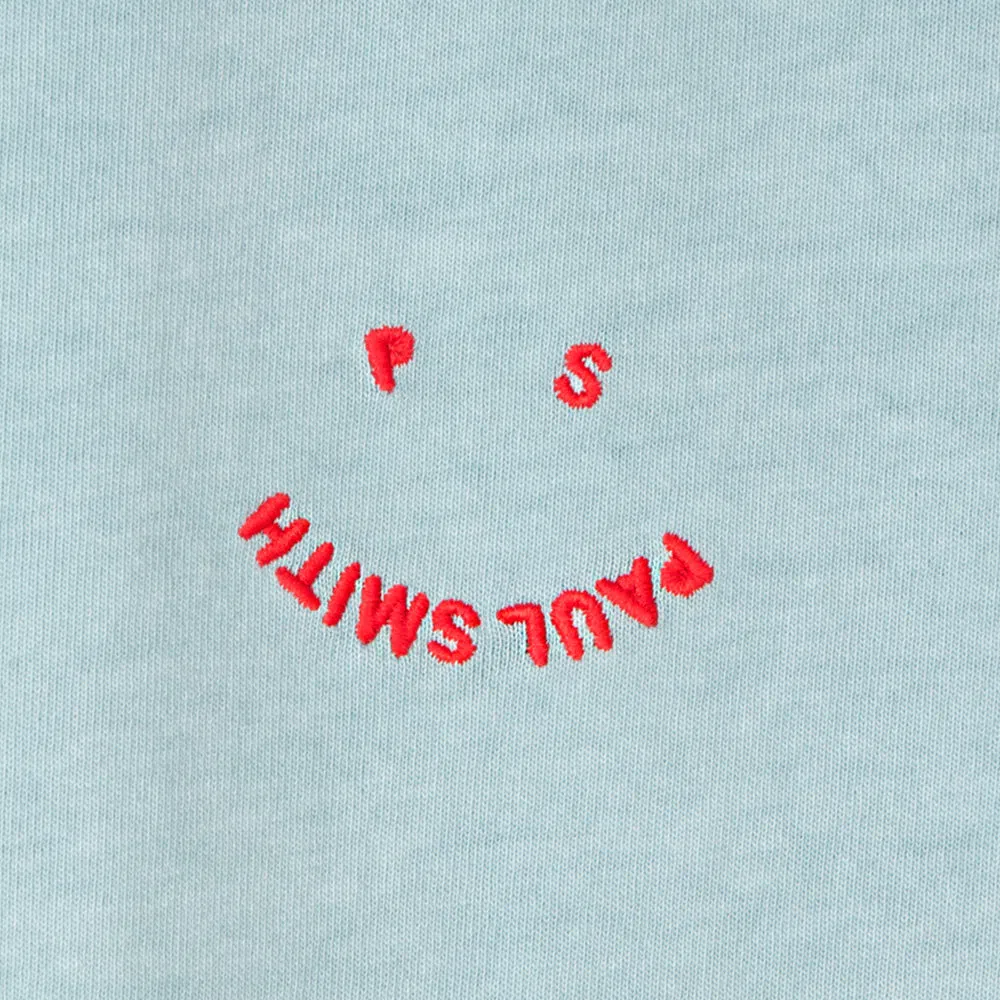 PAUL SMITH Tshirt SS Reg Fit Happy - Light Blue - Image 2