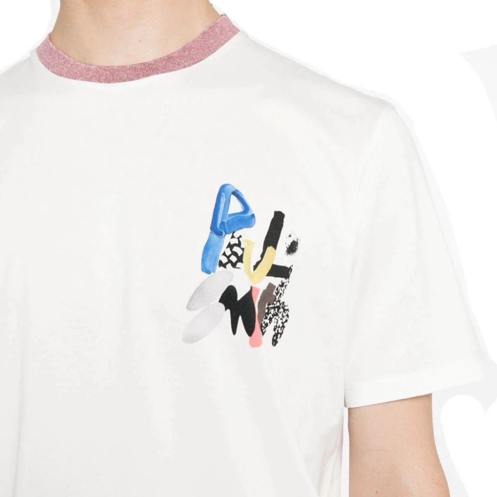 PAUL SMITH Tshirt SS Reg Fit Logo Print - White - Image 3