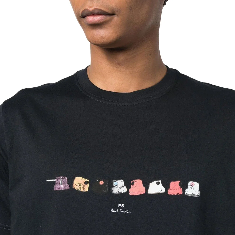 PAUL SMITH Tshirt SS Reg Fit Nozzles - Black - Image 3