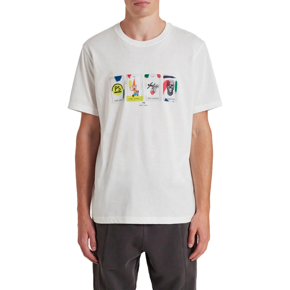 PAUL SMITH Tshirt SS Reg Fit Tarot Cards - White - Image 2