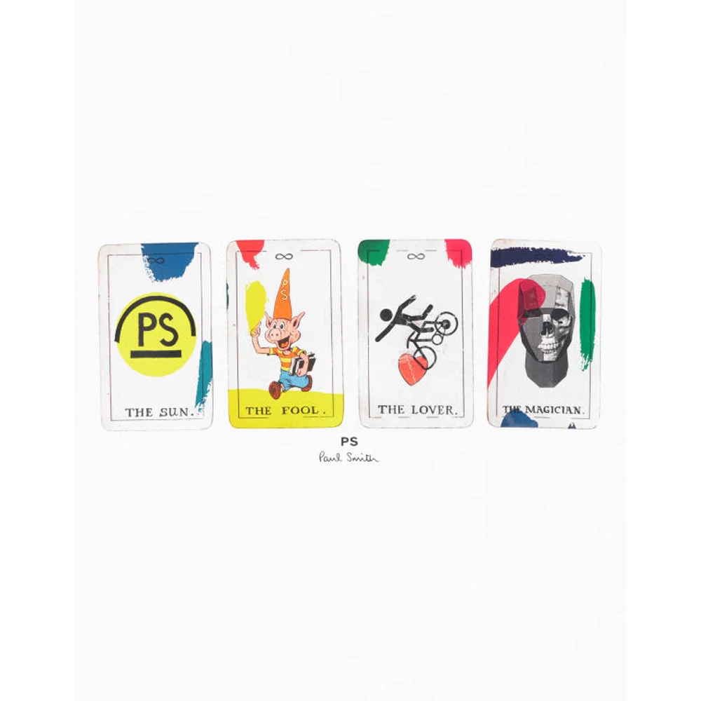 PAUL SMITH Tshirt SS Reg Fit Tarot Cards - White - Image 3