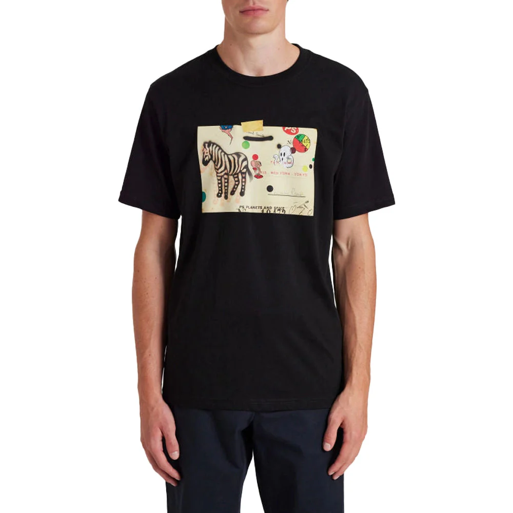 PAUL SMITH Tshirt SS Reg Fit Zebra Card - Black - Image 2