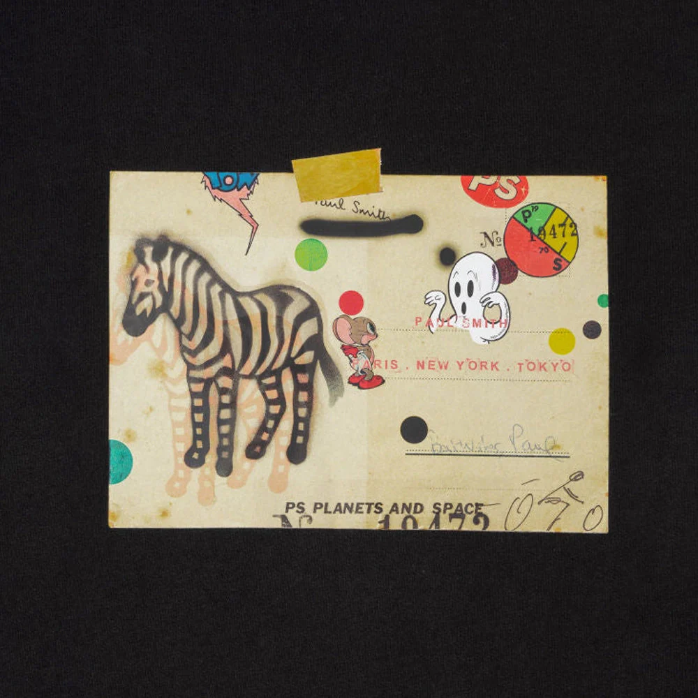 PAUL SMITH Tshirt SS Reg Fit Zebra Card - Black - Image 3