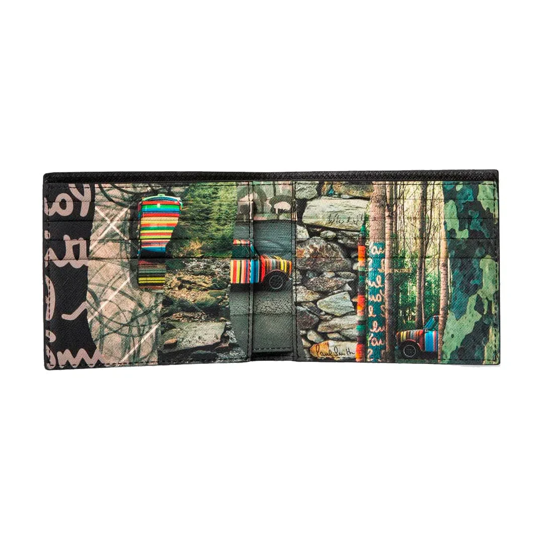 PAUL SMITH Wallet Billfold Mini Collage Stripe - Black - Image 3