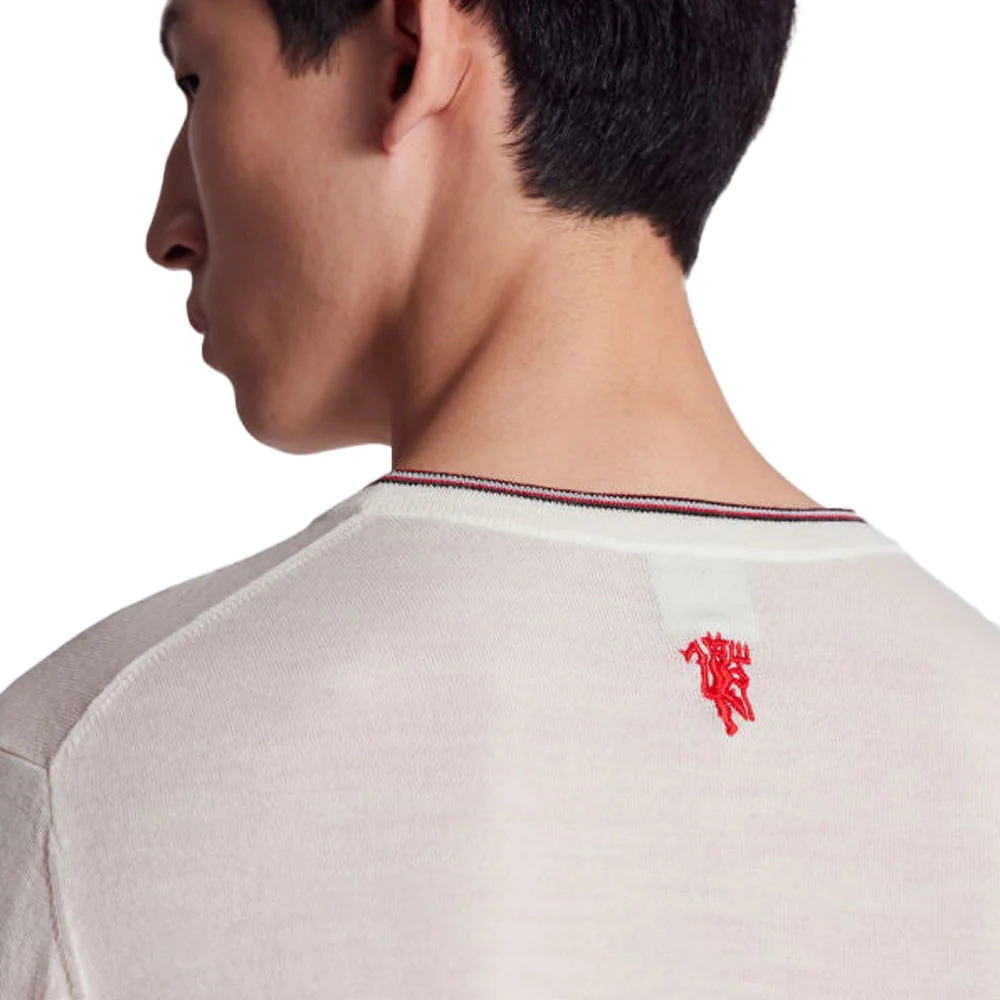 PAUL SMITH x Manchester United Merino Sweater - White - Image 3
