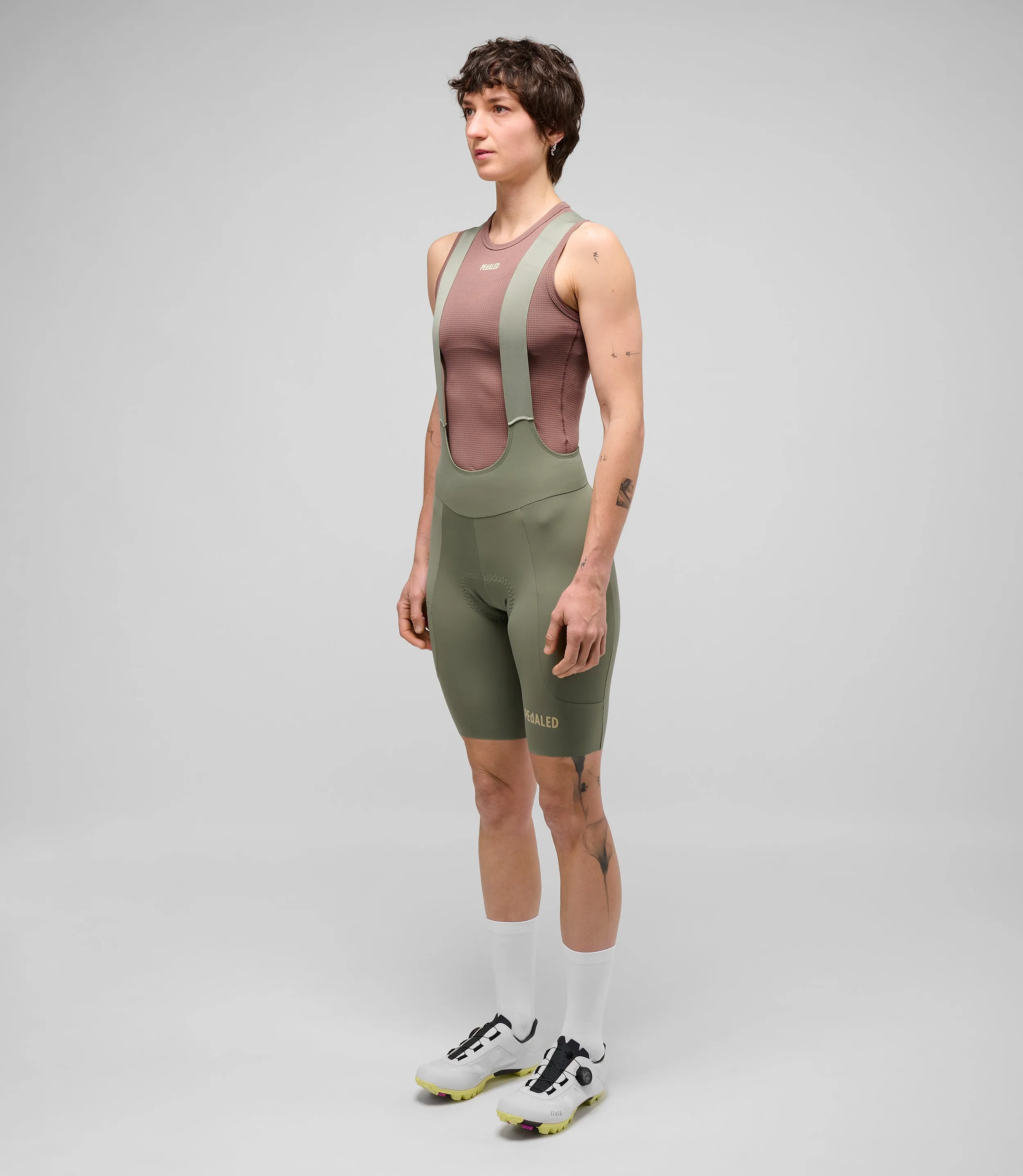PEDALED Element Lightweight Women Bib Shorts - Green - Image 2