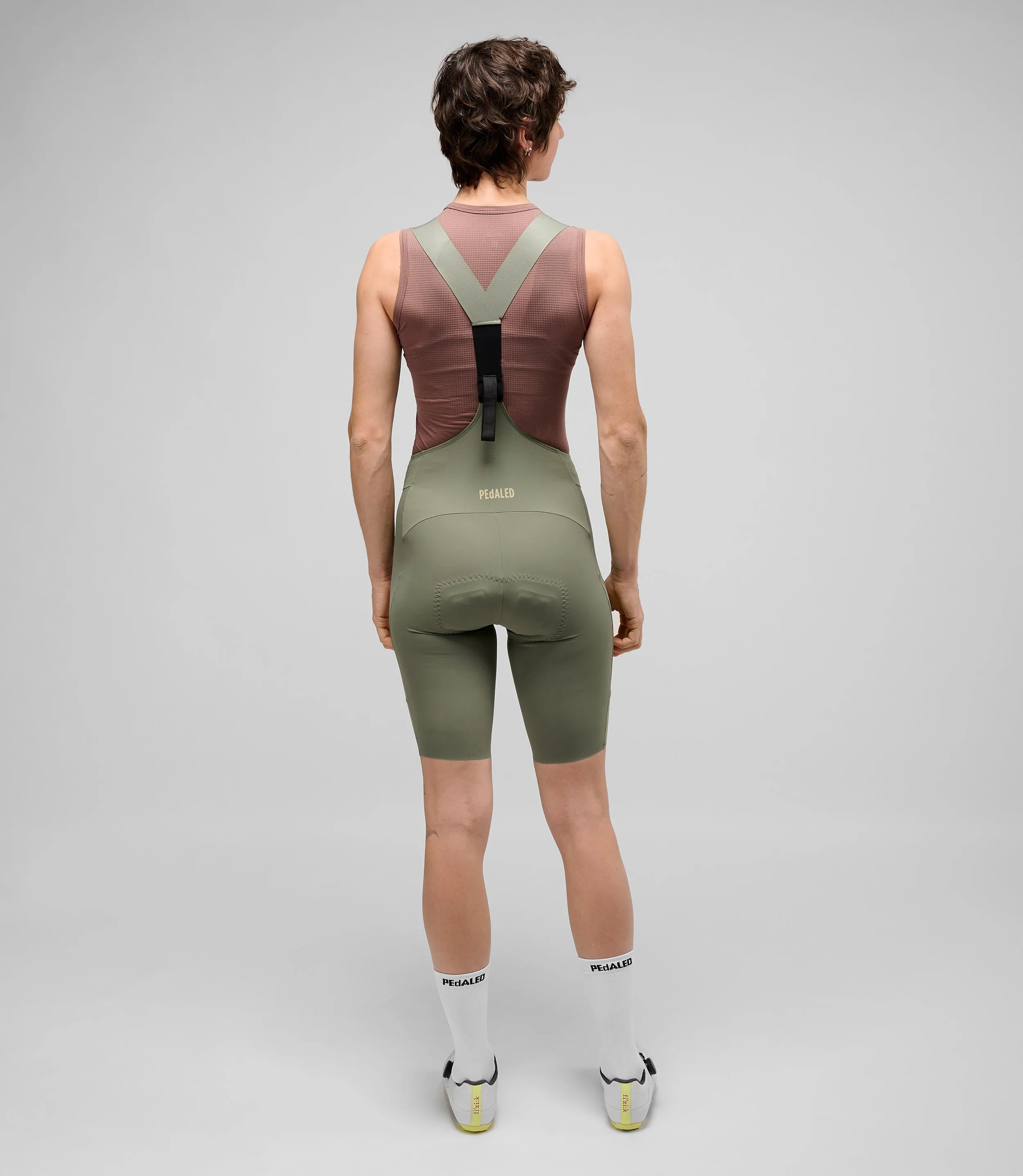 PEDALED Element Lightweight Women Bib Shorts - Green - Image 4