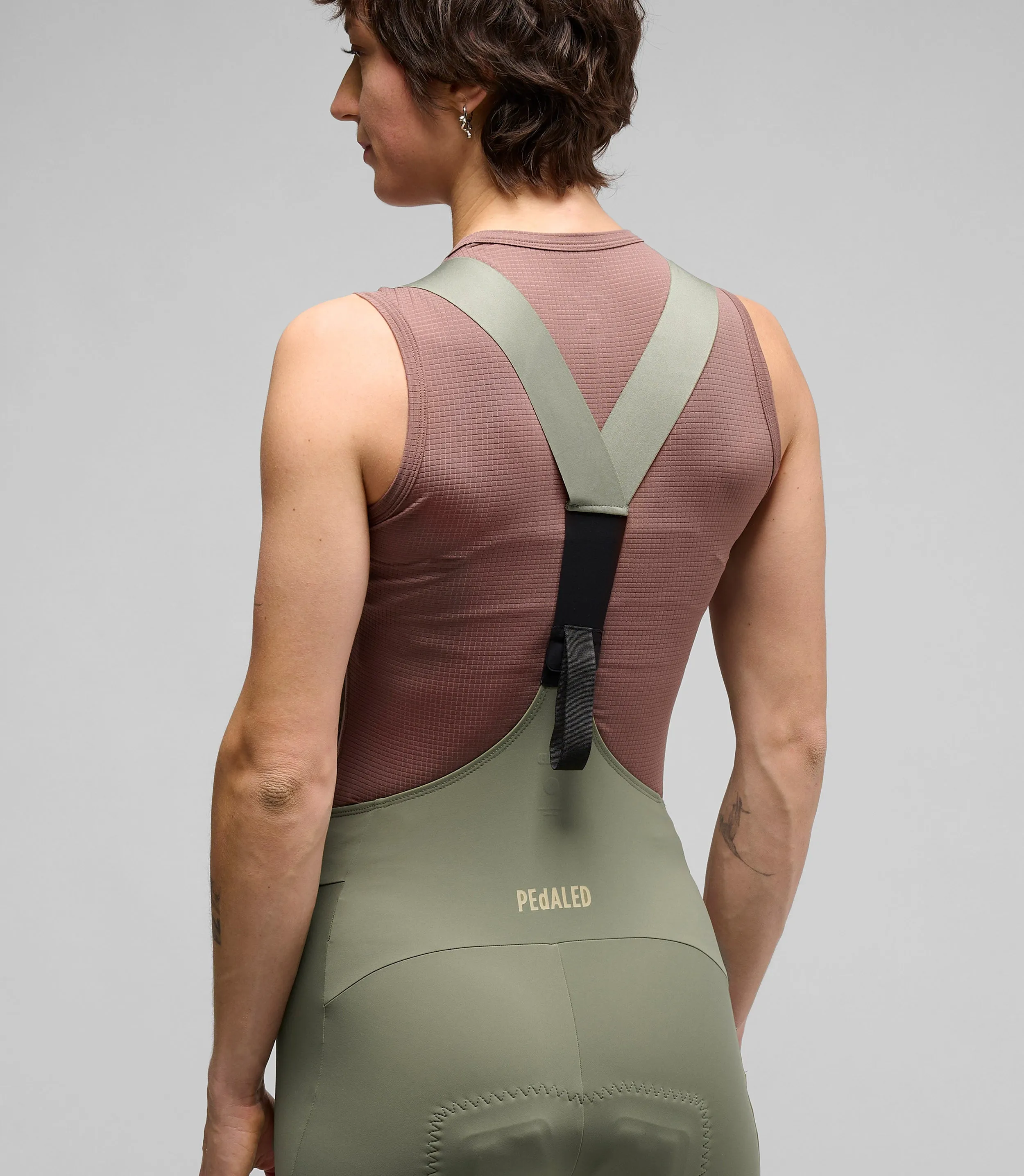 PEDALED Element Lightweight Women Bib Shorts - Green - Image 7