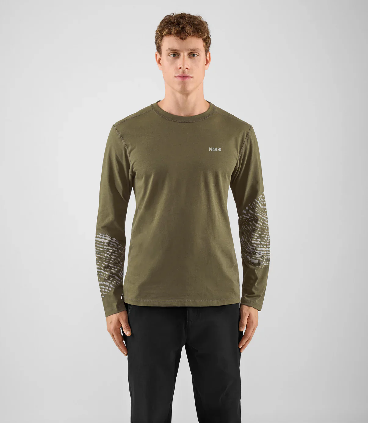 PEDALED Lifewear Double Face Long Sleeve Tee - Military Green - Image 3