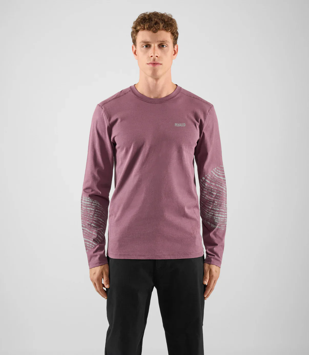 PEDALED Lifewear Double Face Long Sleeve Tee - Raisin Purple - Image 3