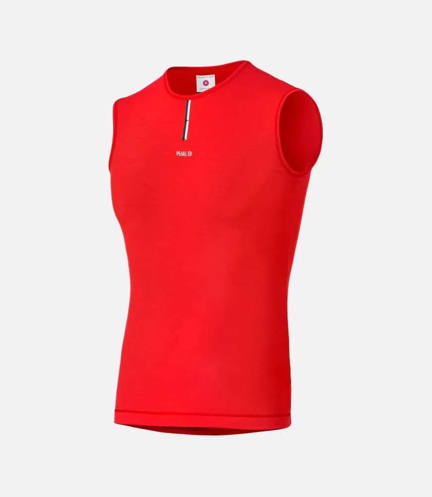 PedalEd Merino BaseLayer Sleeveless Essential - Red - Image 3