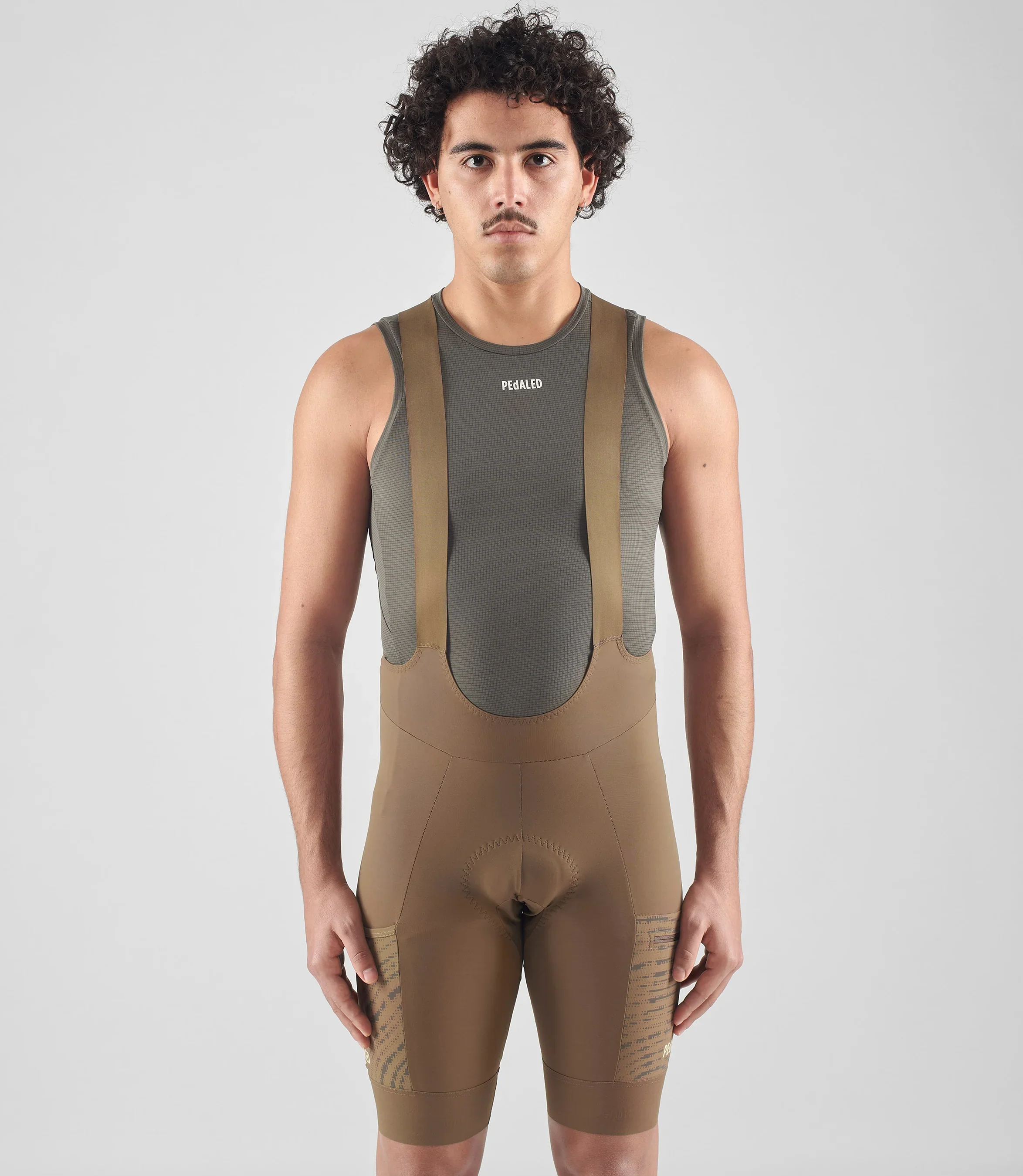 PEDALED Odyssey Cycling Bib Shorts - Brown - Image 4