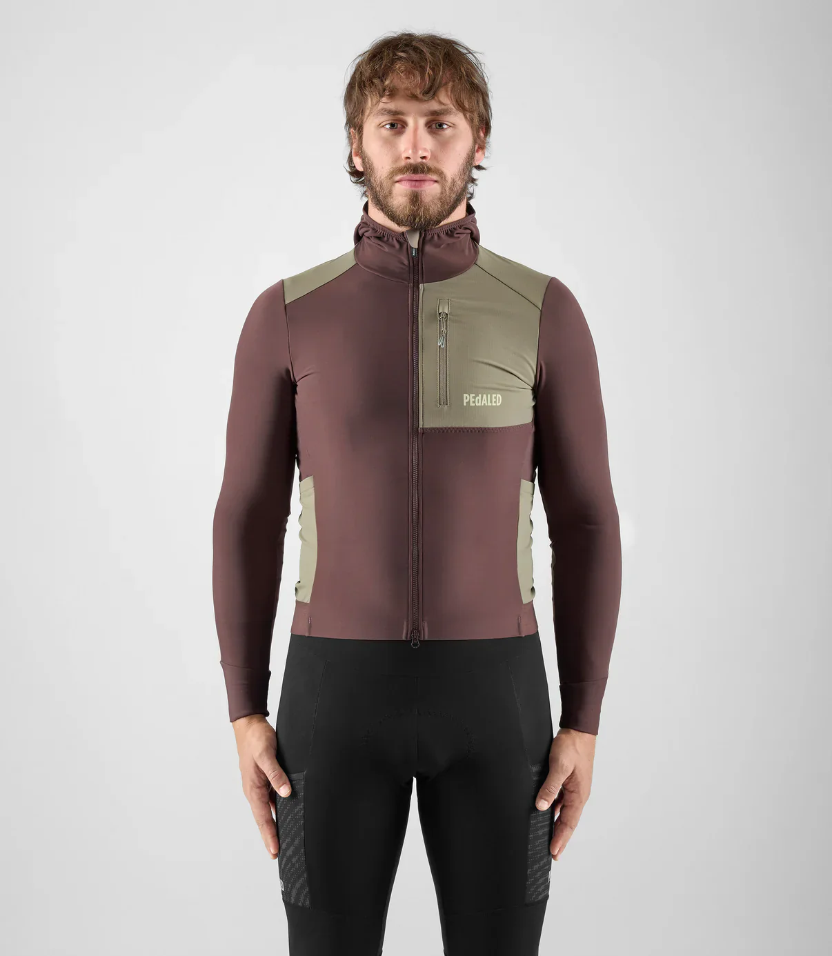 PEDALED Odyssey Hooded Long Sleeve Jersey - Brown - Image 3