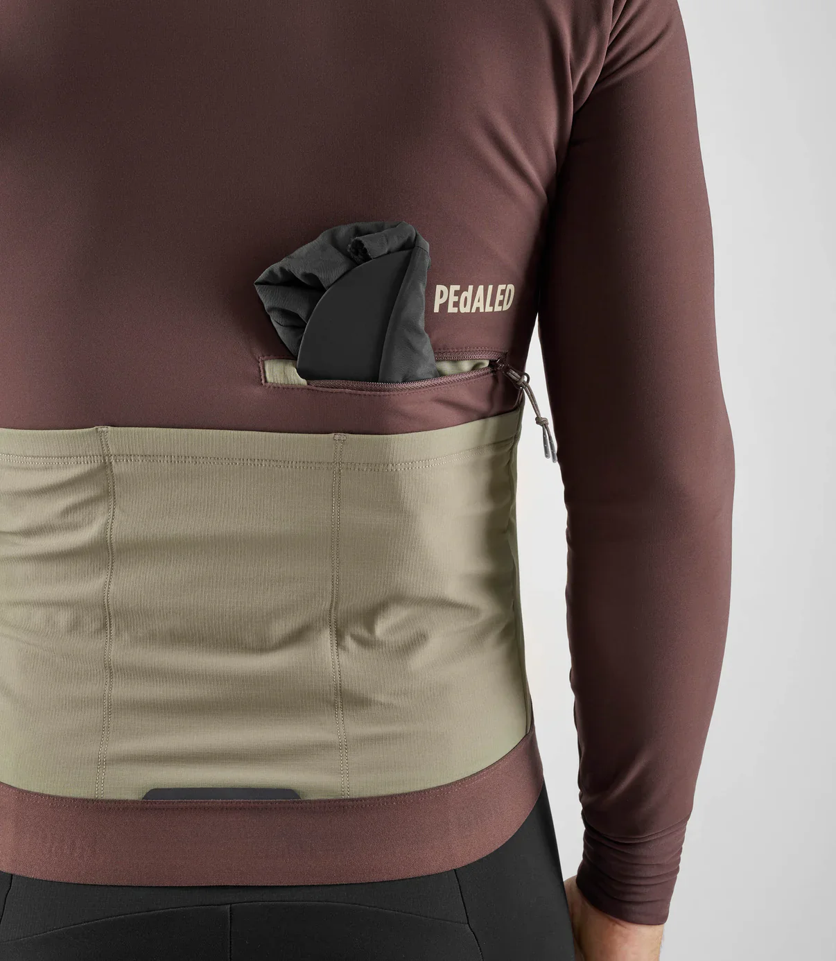 PEDALED Odyssey Hooded Long Sleeve Jersey - Brown - Image 9