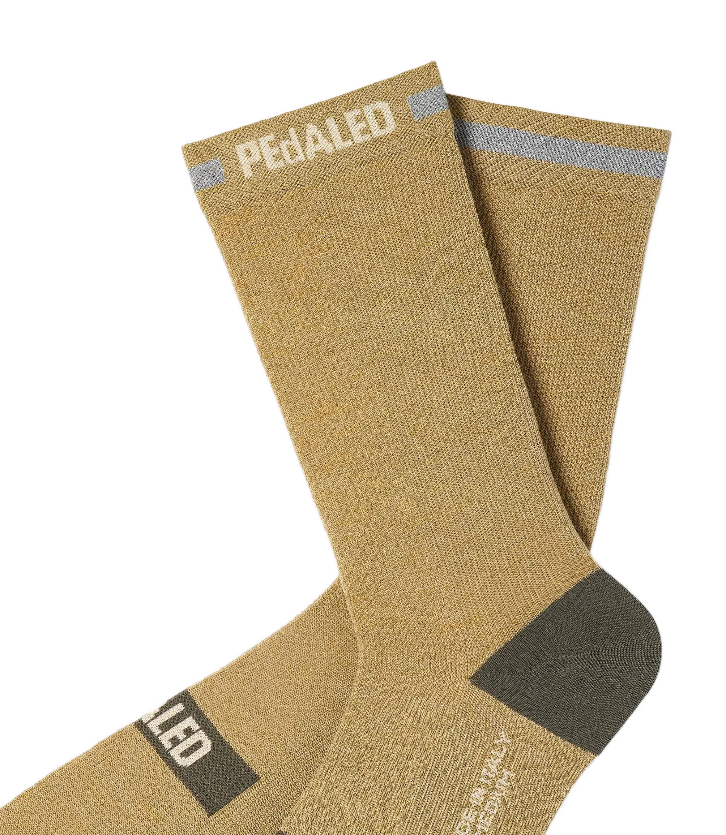 PEDALED Odyssey Merino Reflective Socks - Light Green - Image 2