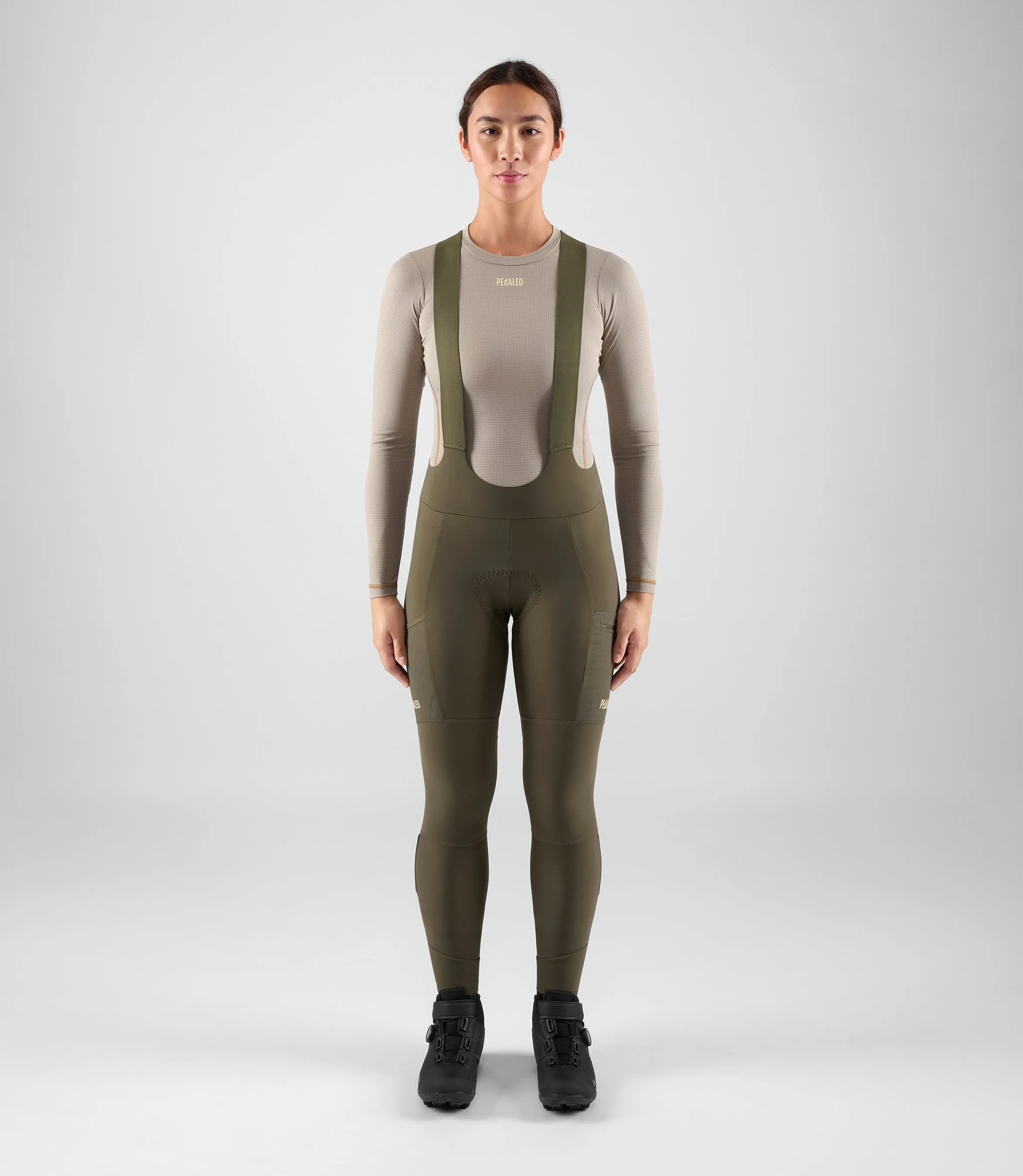 PEDALED Odyssey Women Bib Tight - Military Green - Image 2