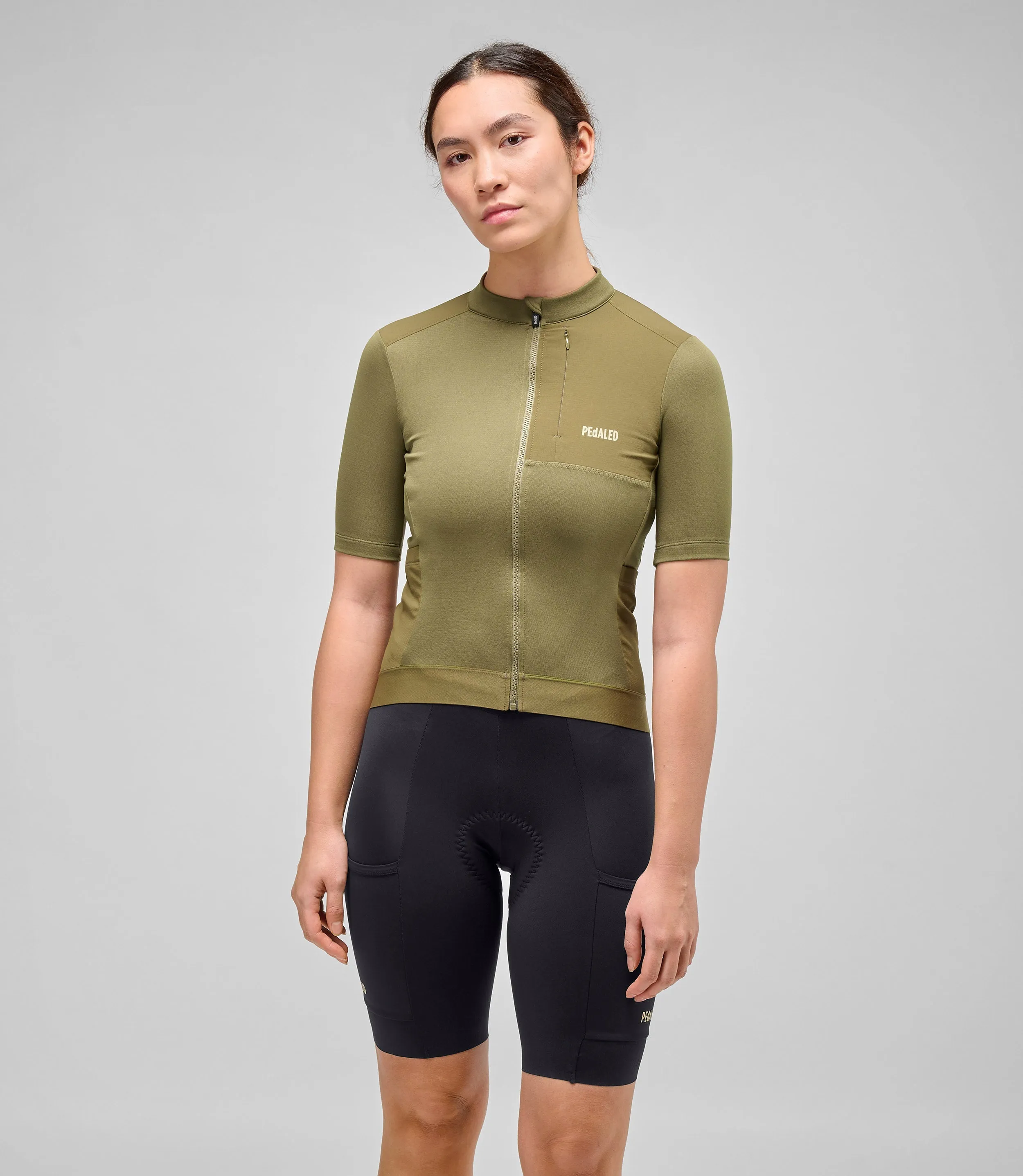 PEDALED Odyssey Merino Women Jersey - Military Green - Image 2