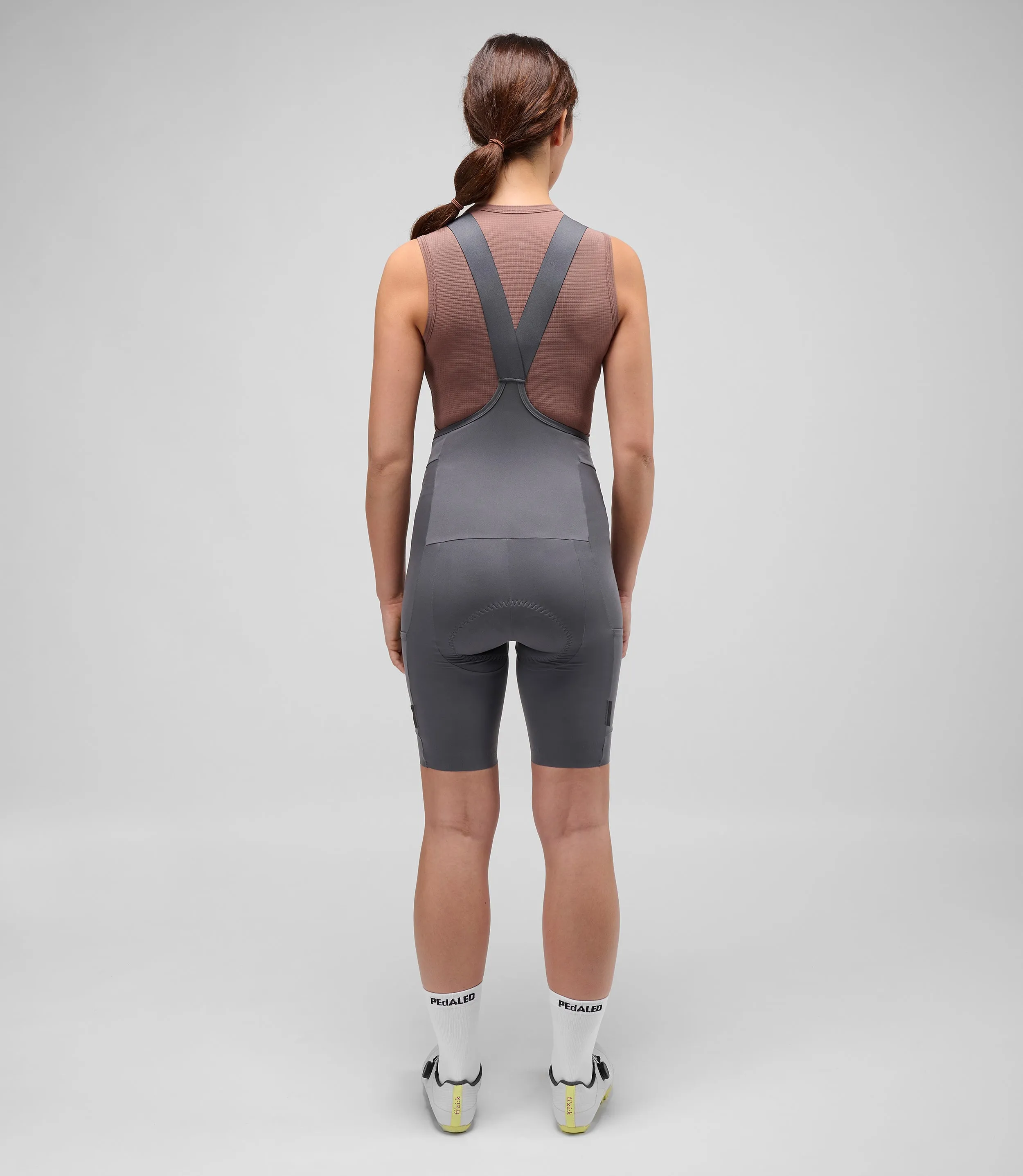 PEDALED Odyssey Training Women Bib Shorts - Grey - Image 4