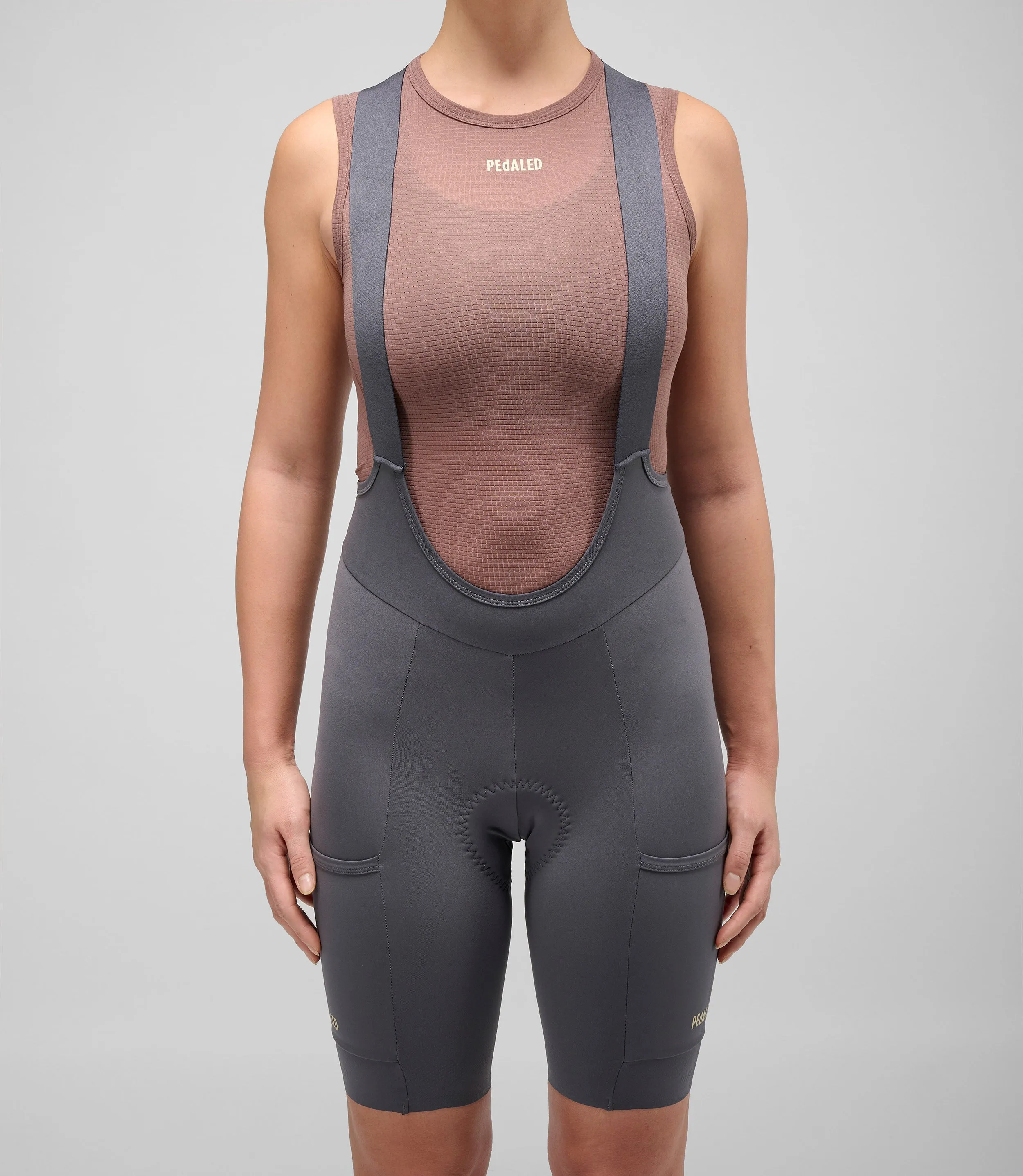 PEDALED Odyssey Training Women Bib Shorts - Grey - Image 5