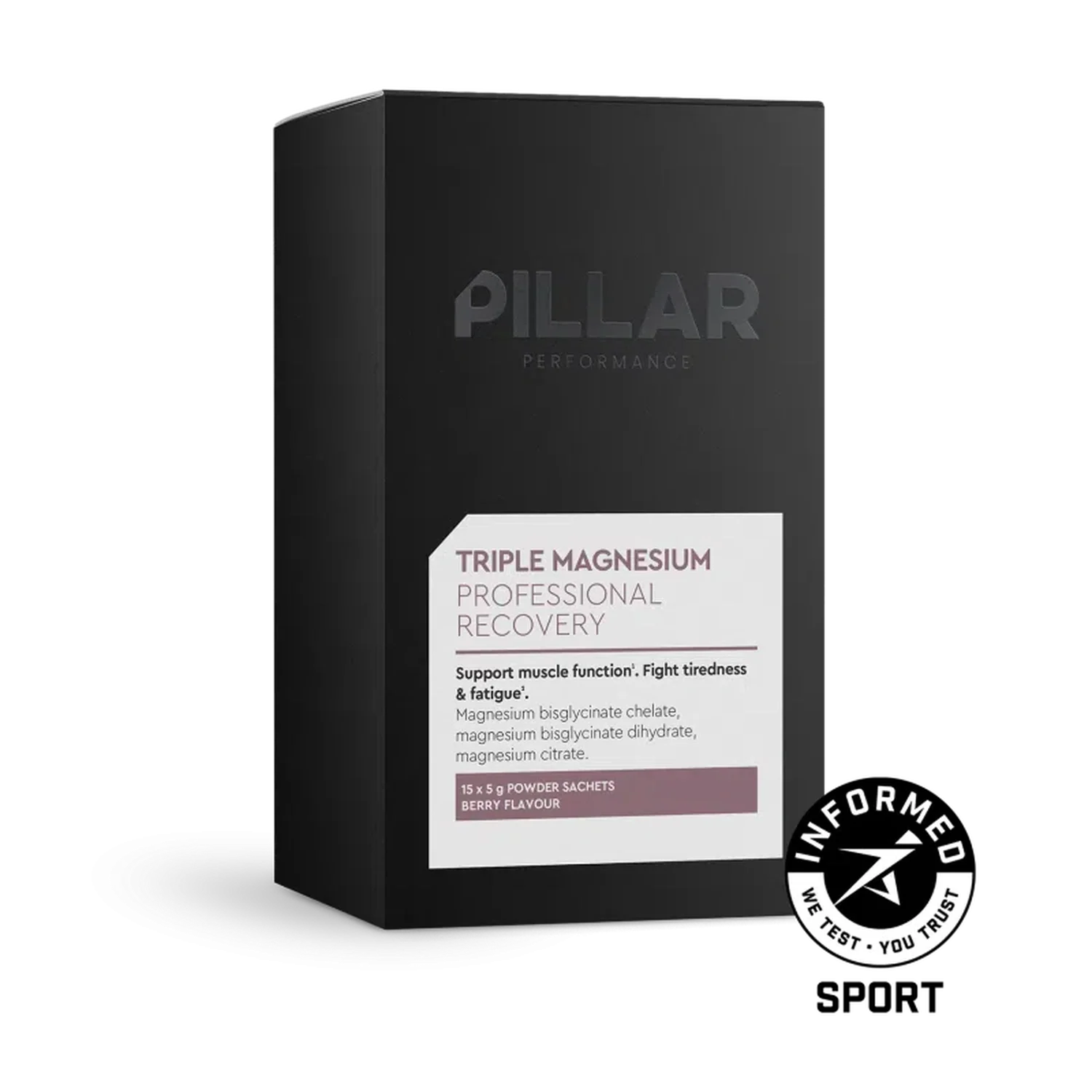 PILLAR PERFORMANCE Professional Recovery Triple Magnesium Travel Pack - Berry - Image 2