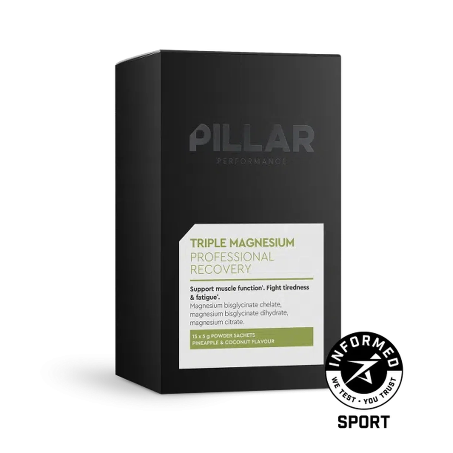 PILLAR PERFORMANCE Professional Recovery Triple Magnesium Travel Pack - Pineapple/Coconut - Image 2