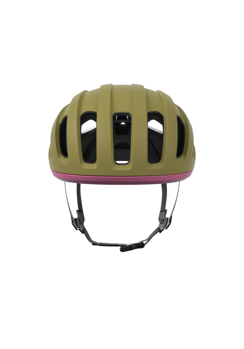 POC Amidal Cycling Helmet - Olivine Green Matt/Thulite Pink Matt - Image 2
