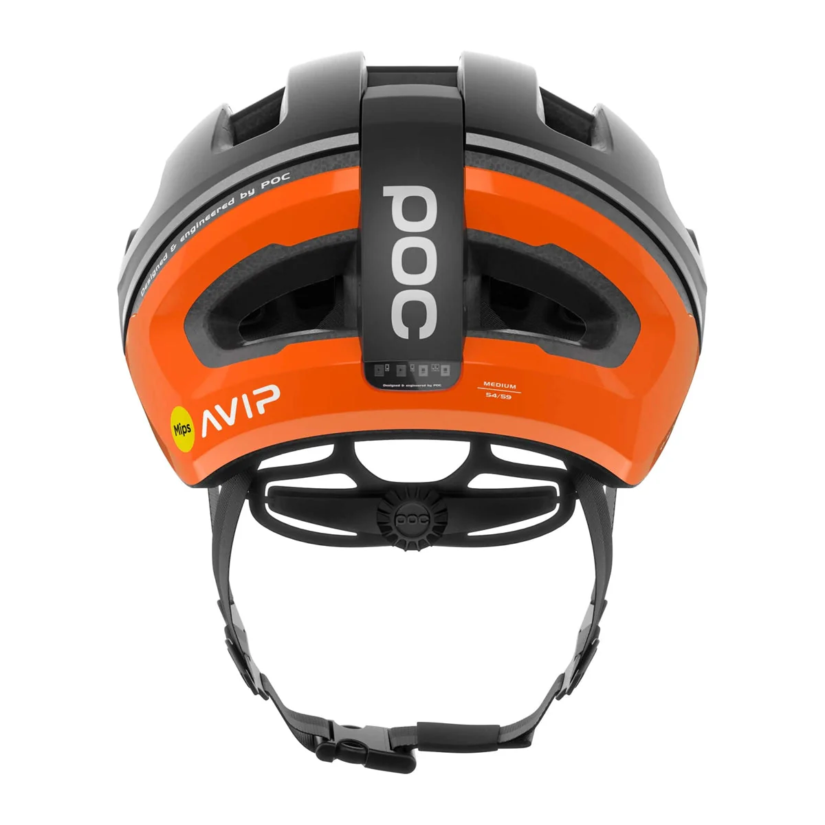 POC Omne Beacon Mips Cycling Helmet - Uranium Matt Black/Orange - Image 4