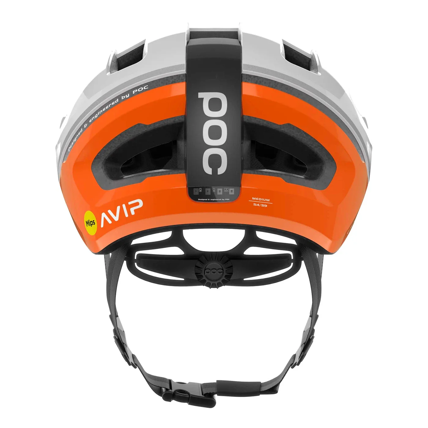 POC Omne Beacon Mips Cycling Helmet - White/Orange - Image 4