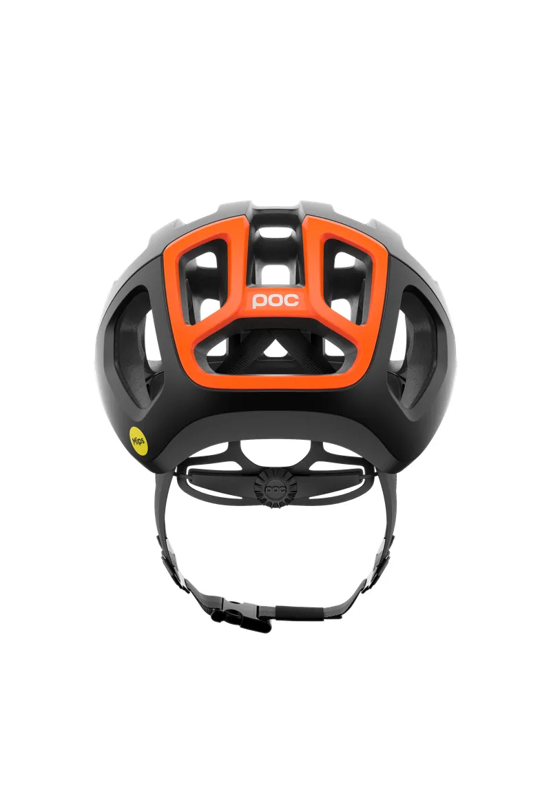 POC Ventral Air MIPS Cycling Helmet - Uranium Black Matt/Fluorescent Orange Matt - Image 4