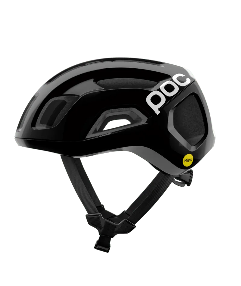 POC Ventral Air Mips Cycling Helmet - Uranium Black Matt/Hydrogen White With Logo