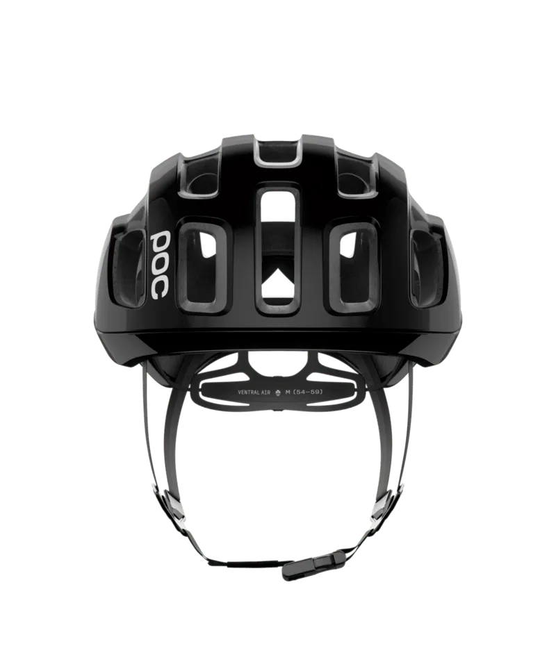 POC Ventral Air Mips Cycling Helmet - Uranium Black Matt/Hydrogen White With Logo - Image 2