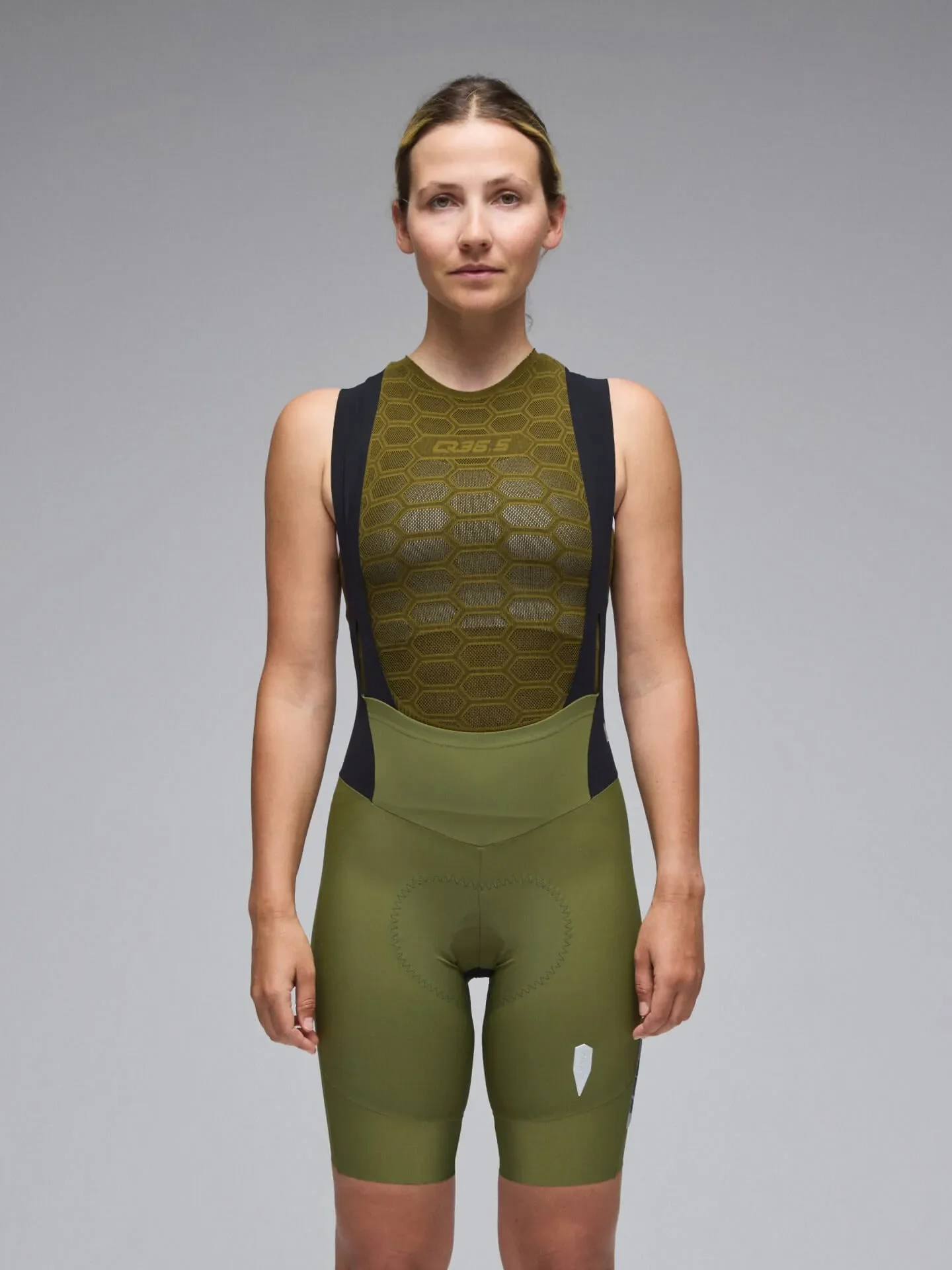 Q36.5 Gregarius Pro Bib Shorts Women Drab - Green - Image 3