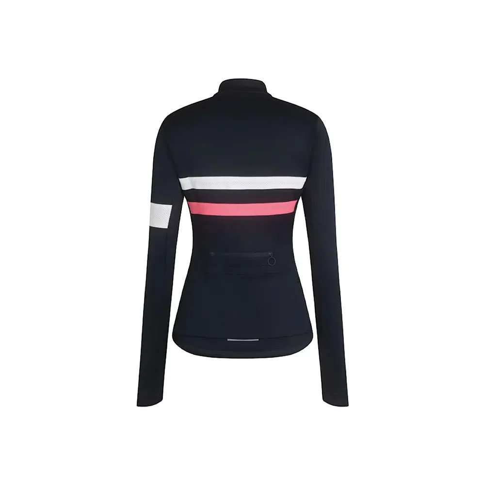 RAPHA Brevet Long Sleeve Women Jersey - Dark Navy/High-Vis Pink DNP - Image 2