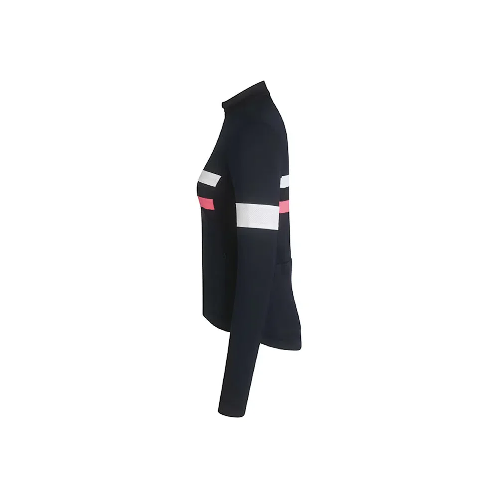 RAPHA Brevet Long Sleeve Women Jersey - Dark Navy/High-Vis Pink DNP - Image 3