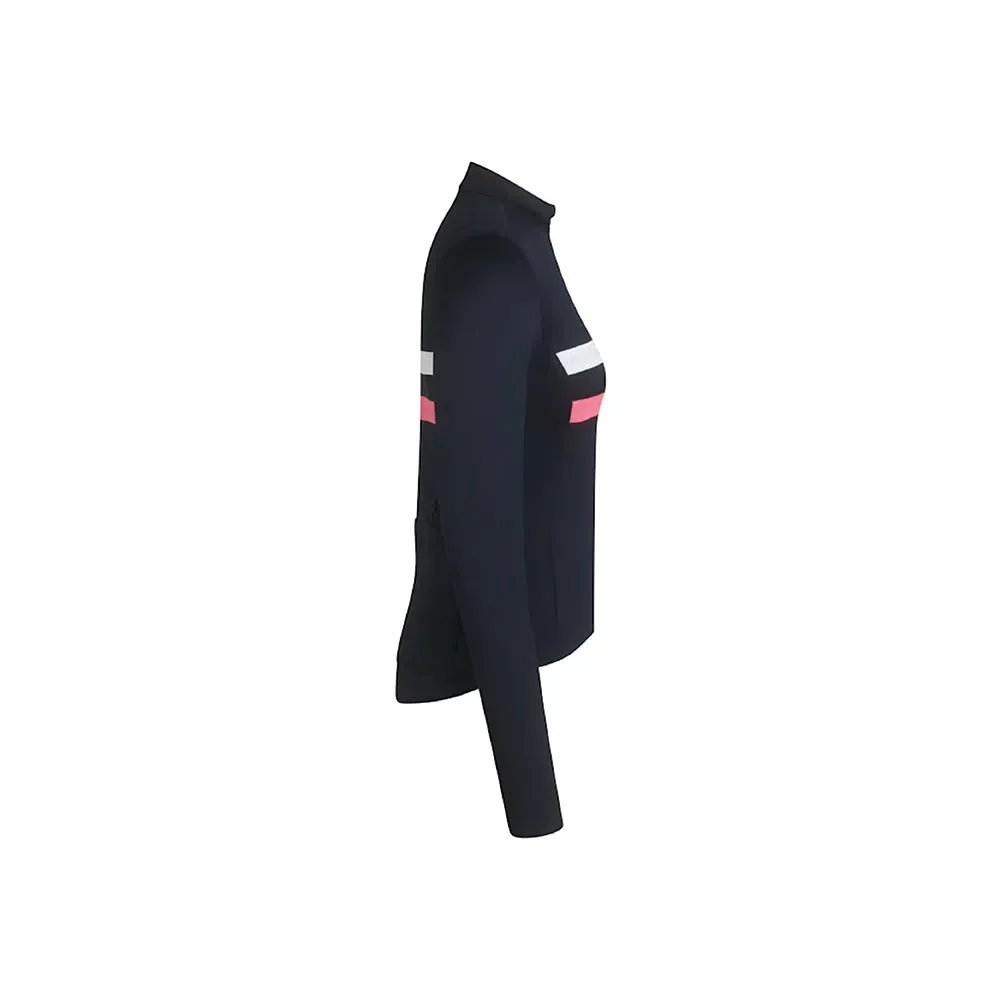 RAPHA Brevet Long Sleeve Women Jersey - Dark Navy/High-Vis Pink DNP - Image 4