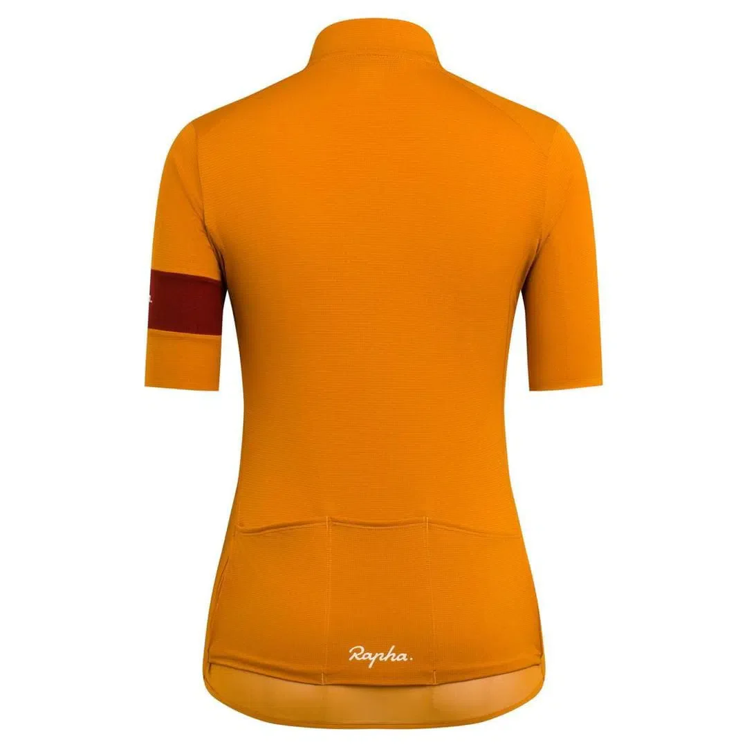 RAPHA Classic Flyweight Women Jersey - TCF Mustard/Brick - Image 2