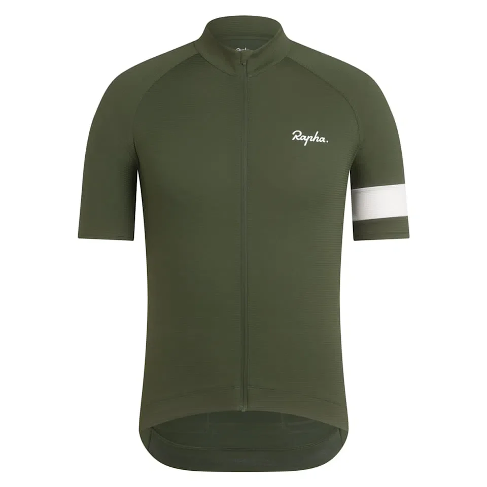 RAPHA Core Lightweight Jersey - KGW Deep Olive Green/ White