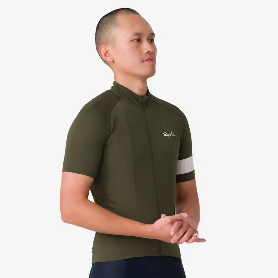 RAPHA Core Lightweight Jersey - KGW Deep Olive Green/ White - Image 7